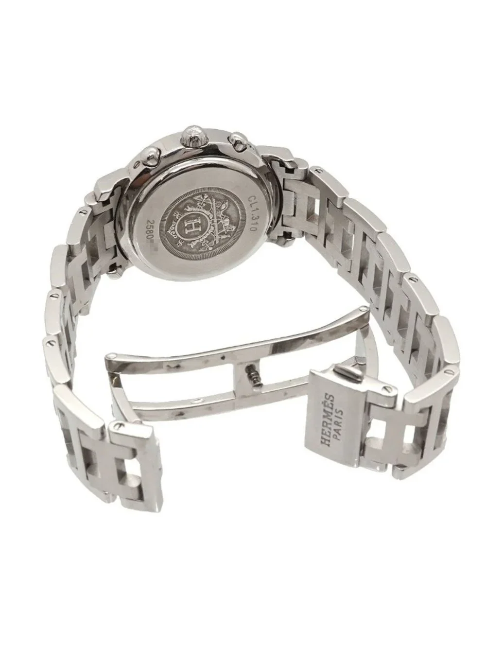 Hermes Clipper Chronograph Vintage Watch Date Black Quartz